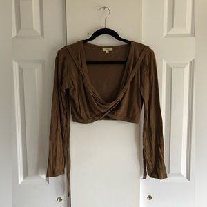 Ozma of California Dance Wrap Top in Coffee | Size M
